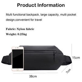 YISILINYX Waterproof Waist Bag Bumbags,Nylon 4 Pockets BumBags Unisex Fanny Pack Bag with Bottle Holder for Sport Travel Hiking Cycling,Hiking,Fitness,Running,Bike Travel (Black)