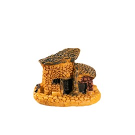 Yellow Stone House Miniature Fairy Garden Stone House, Resin Village House Fairy Garden Kits Figurines, Mini Fairy Cottage House Fairy Garden Kits Dollhouse Supplies DIY Outdoor Decorations