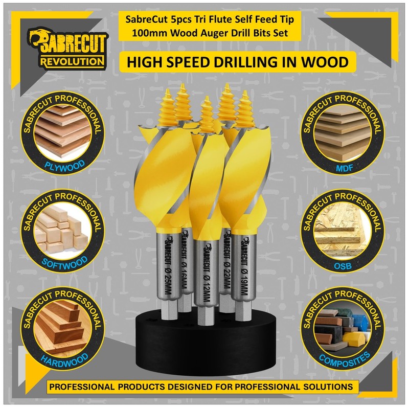 5 x SabreCut SCAG001 100mm Long (12mm, 16mm, 19mm, 22mm