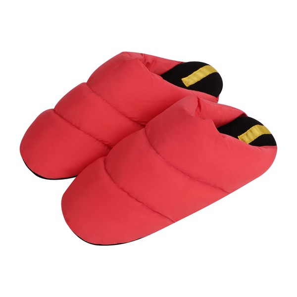 FakeFace Down Slippers, Room Shoes, Feather Material, Thermal Insulation, Slippers, No Heels, Waterproof, Washable Slippers, Silent Room Shoes, Solid Color, Indoor Shoes, Fluffy Warm, Shoes, Unisex, Autumn, Winter, Cold Protection, red