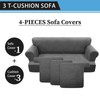 Pfrstuv 4-Piece T Couch Cover - Leather Look Slipcovers for