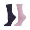 MeMoi Solid Chenille Crew Sock 2 Pair Pack Black-Gray 9-11
