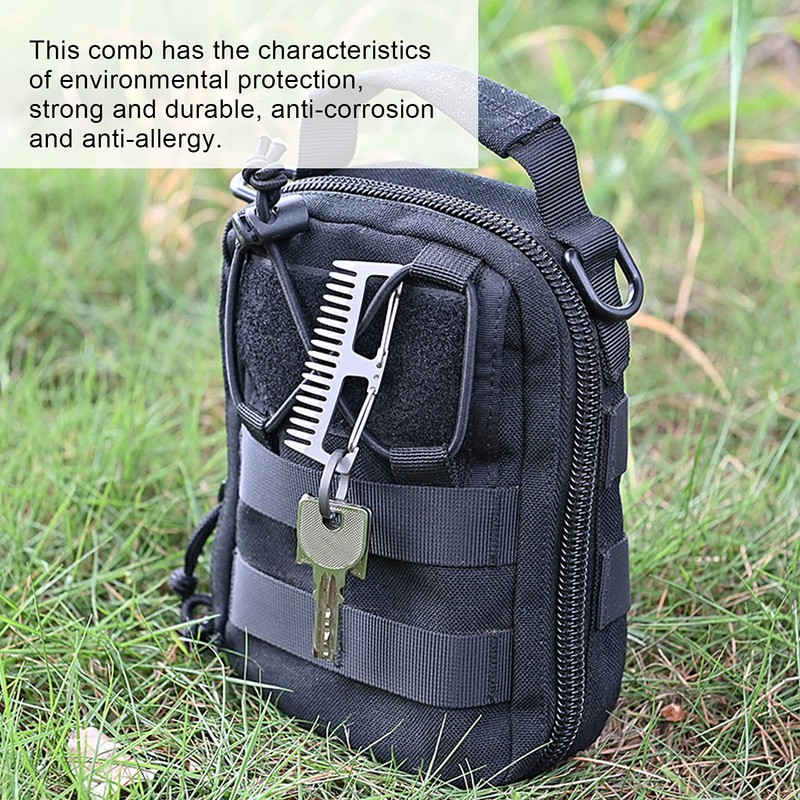 AMONIDA Titanium Comb Key Buckle, Alloy TC4 Fixed Mini Portable