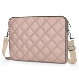 Aatacas Puffy Quilted Laptop Sleeve with a Removable Shoulder Strap Compatible with MacBook Air 15 inch M2 A2941 2023/Pro 15 A1990 A1707, 15 Surface Laptop 5/4/3,Dell XPS 15,HP Stream 14 inch