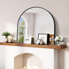 CIRCUMI Arched Wall Mirror, 30"x30" Black Arched Mirror with Tempered Glass, Metal Frame, Large Size for Entryway Table, Mantel,Living Room,Over Sink,Arch Mirror for Decor,Shatterproof&Crystal-Clear