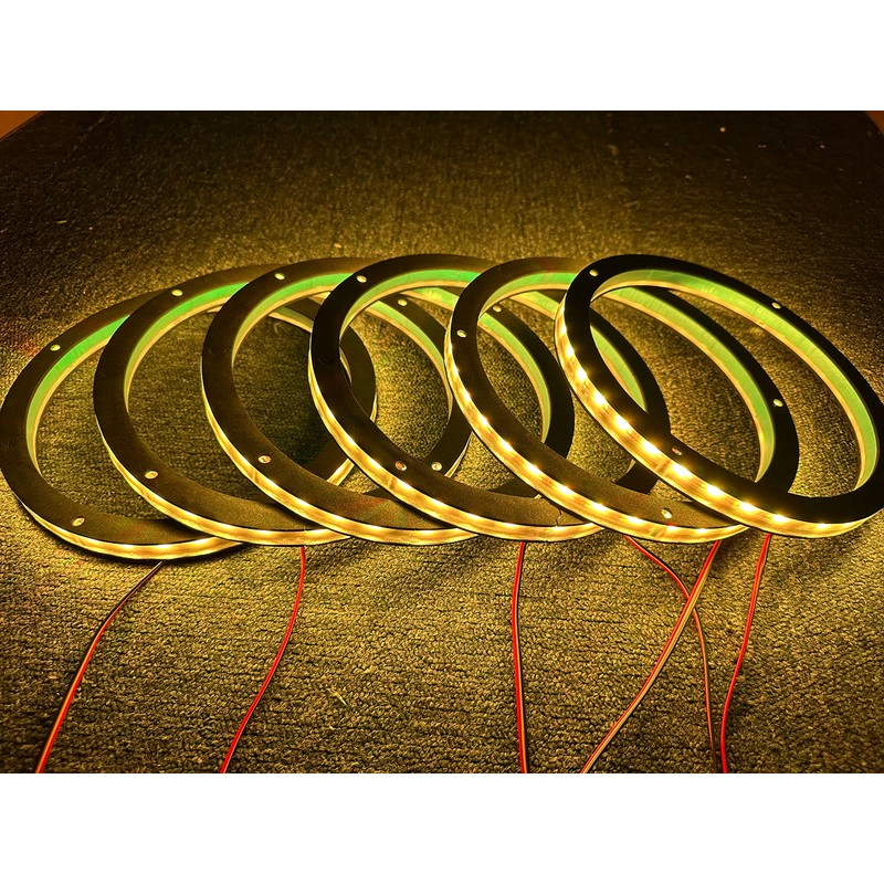 NA 6PCS 6.5" Car LED Speaker Ring Light Kit Dream