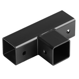 MOUNTAIN_ARK 6 Pack 1" Black Square Tube Connector, 3 Way T Shape Fitting, End Rail Pipe Clamp for Guardrail, 2 mm Thick