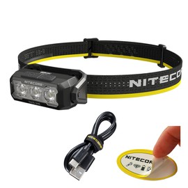 Nitecore HA15 UHE 400 Lumen Headlamp, with USB-C Rechargeable Battery, Compatible with 1xAA Battery with White and Red Beams for Night Running, Camping, Outdoor Uses (Rechargeable)