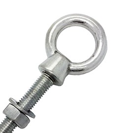 M6 x 40mm Lifting Long Eye Bolt Longshank with Full Nuts and Washer Stainless Steel Marine Grade (Pack of 4)