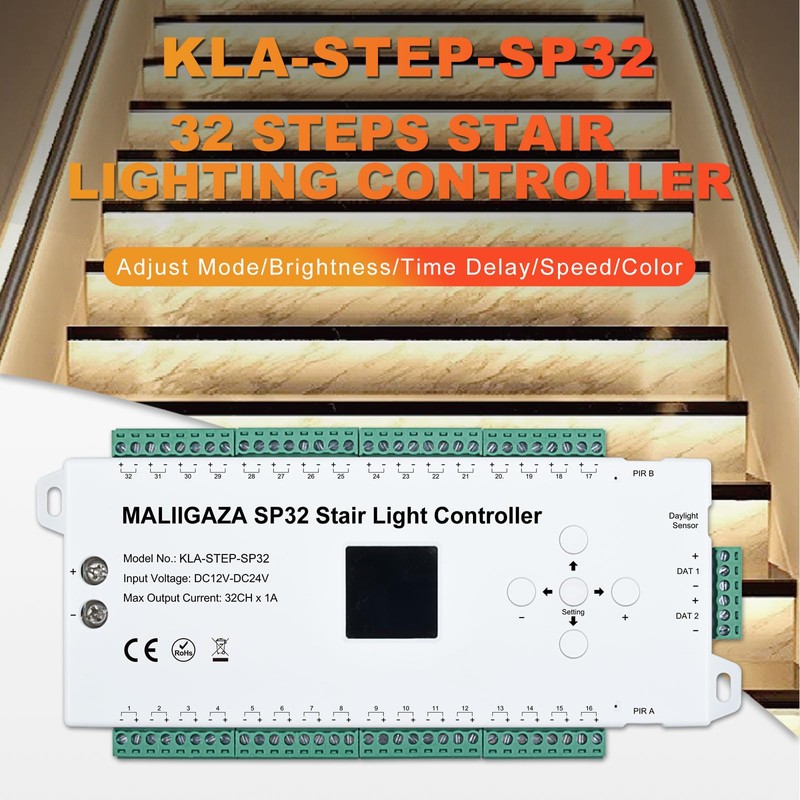 Motion Sensor LED Stair Controller, 32 Channel PIR Motion Sensor