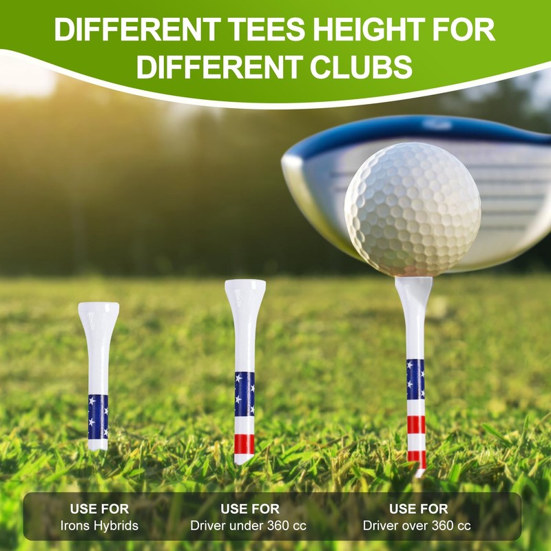 BIVASMWATH Golf Tees 3-1/4" Durable Bamboo Tees 100 Pack, Friendly