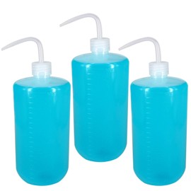 Belinlen 3Pcs 1000ml(33oz) Plastic Safety Lab Wash Bottle, Plastic Squeeze Bottle with Scale Labels and Narrow Mouth, Watering Bottles for Chemistry, Industry, Lab & Gardening(LDPE)
