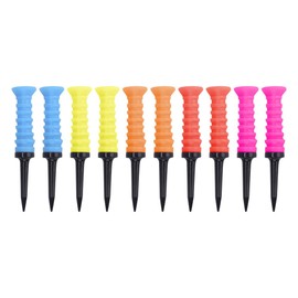 MiOYOOW Pack of 10 Elastic Golf Tees, Golf Practice Tee with Low Resistance, Lightweight, Reusable Training Golf Tee for Golf Practice