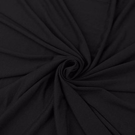 FabricLA Cotton Spandex Jersey Fabric 10 oz - 60" Inch Wide & Stretch Upto 2" Inch - Use Our Soft and Breathable 4 Way Stretch Fabric for T-Shirts, Tops, Lightweight Dresses - Black, 2 Yards