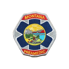 Montana Paramedic Patch Embroidered MT Emergency Medical Uniform Crest - F 59