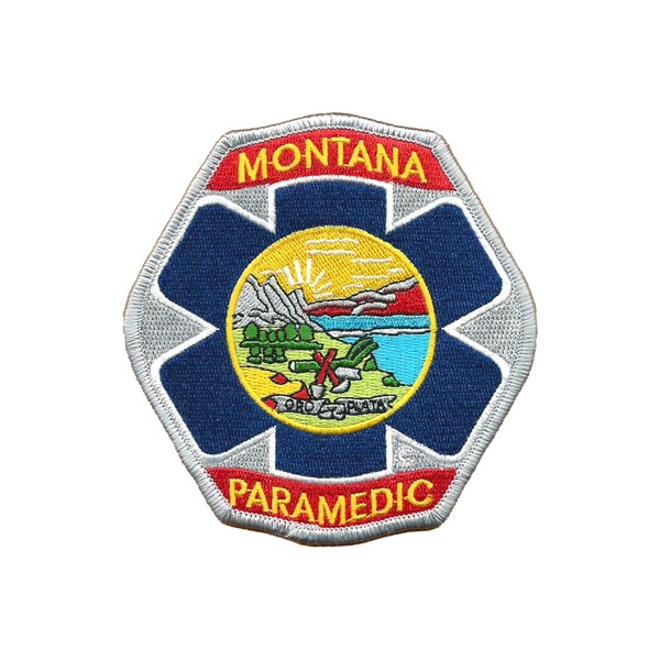 Montana Paramedic Patch Embroidered MT Emergency Medical Uniform Crest -