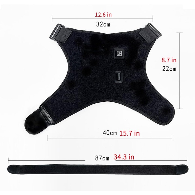 ITODA Electric Shoulder Support Cordless Heated Shoulder Massager Adjustable Heat