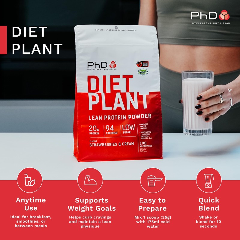 PhD PhD Nutrition Diet Plant, Vegan Protein Powder Plant Based,
