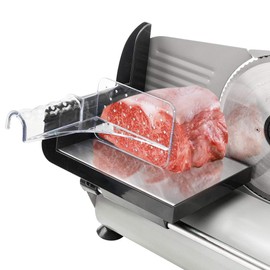 OlymStore Commercial Meat Slicer,150W Electric Food Slicer with 7.5" Stainless Steel Blades,Semi-Automatic Belt Driven Model,Adjustable Thickness for Household Use,Cuts Meat,Bread and Cheese