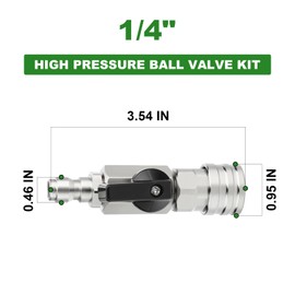 TAISHER 1/4" NPT 304 High Pressure Ball Valve Kit for Power Washer Hose, 1/4" Male Quick Connect Fittings, 2900 PSI