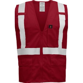 Ironwear 1284 Class 2 Polyester Safety Vest w/Zipper & Radio Clips
