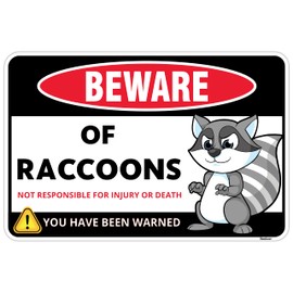 Venicor Raccoon Sign Decor - 8 x 12 Inches - Aluminum - Racoon Gifts - Raccoon Decoration Plush Stuffed Animal Picture Poster