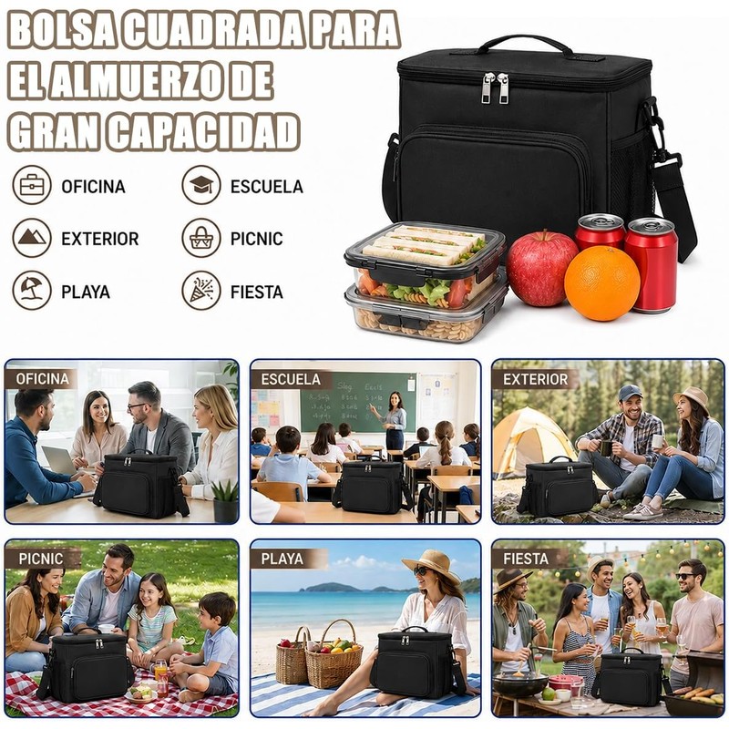 2 Piezas Bolsa Lonchera Termica Para Hombre Y Mujer