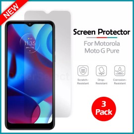 For Motorola 3-Pack LCD Ultra Clear HD Screen Shield Protector for Phone Motorola Moto G Pure