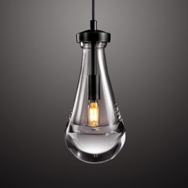 Joyunleo Raindrop Pendant Lights, Black Kitchen Island Pendant Lights, Teardrop Pendant Light, Interior Pendant Light in The Kitchen Island Living Room Bedroom Bathroom, Including Bulb