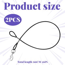 Anti Chew Dog Lead, 2PCS Metal Dog Lead Chain,Heavy-Duty Dogs Leads Extension Chew Proof Dogs Leads,Dog Seat Belts for Cars UK,Heavy Duty Training Chain Non-Tangle Short Pet Chains for Leash Collar