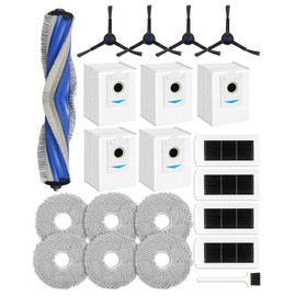 iRobacc iRobacc 21 St1ck Zubeh?rset f1r ECOVACS DEEBOT X5 Pro,X5 Omni Saugroboter,1 Rollenb1rste 4 Seitenb1rsten 5 Staubbeutel 4 Aktivkohle HEPA-Filter 6 Wischt1cher 1 Reinigungsb1rste