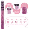 WENNALIFE Hair Tinsel Clip in Pink Tinsel Hair Extensions for