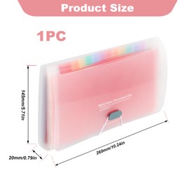 Small Expanding File Folder 13 Pockets Portable Accordion Receipt Organiser 10x5 Inches Expandable Flash Card Holder Mini Ticket Storage Wallet Document Organisers with Index for Bills Coupons Cards