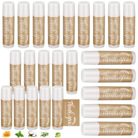Leelosp Thank You Teacher Appreciation Lip Balm Bulk Small Natural Moisturizing Mini Balm Lip Care Product Include Organza Bag and Appreciation Card Mothers Day for Women Favors, 5 Fragrance(15 Sets)
