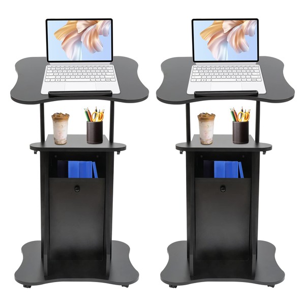 Mobile Standing Desk,Mobile Standing Desk Adjustable Standing Laptop Cart Rolling