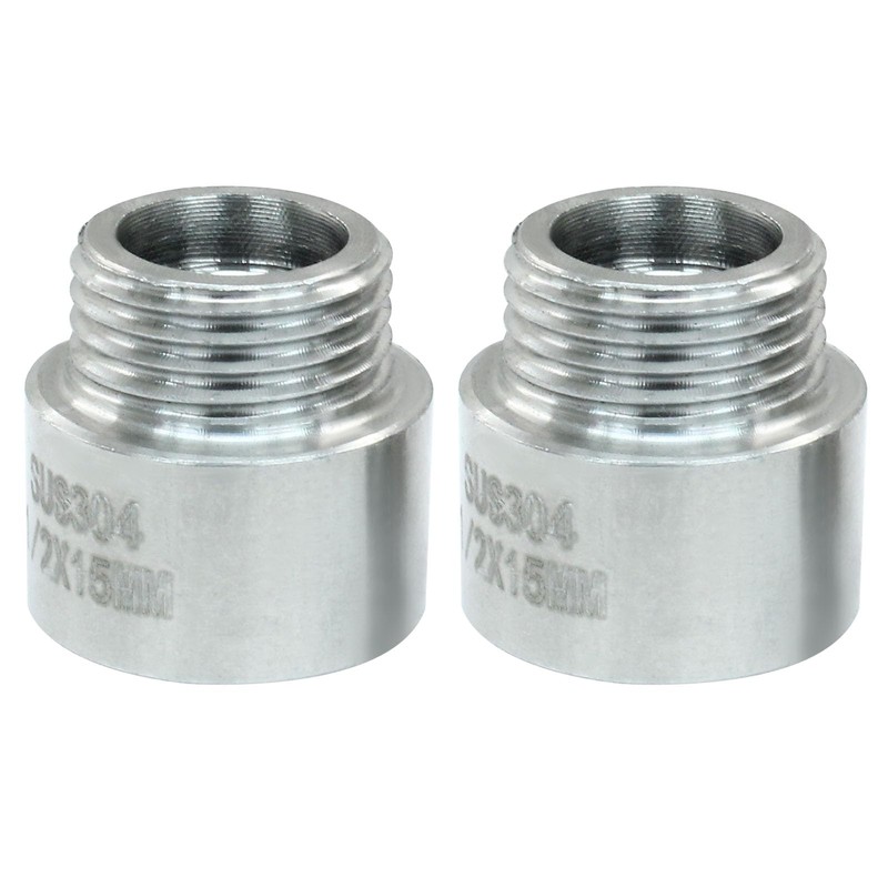 Rierdge 2 Pack 15mm Length Stainless Steel Shower Head Extension,