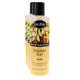 Pack of 3 x Shikai Products Shower Gel - Vanilla - 12 oz