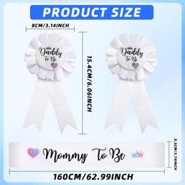 3PCS Mommy and Daddy To Be Badges Pins, Gender Reveal Baby Shower Badge & Mommy and Daddy to Be Pins Badges Decorations for Pregnant Keepsake Gifts