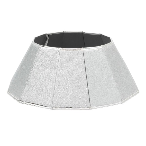 Christmas Village Glossy Silver Collapsible Tree Skirt 68cm – Durable