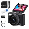 YBB Camara Digital 5K 75MP con WiFi y Pantalla Abatible