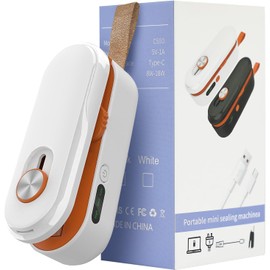 2-in-1 Mini Bag Sealer with Knife, Rechargeable Heat Sealer, 3 Modes for Light/Medium/Heavy Bags, Portable Snack Sealer