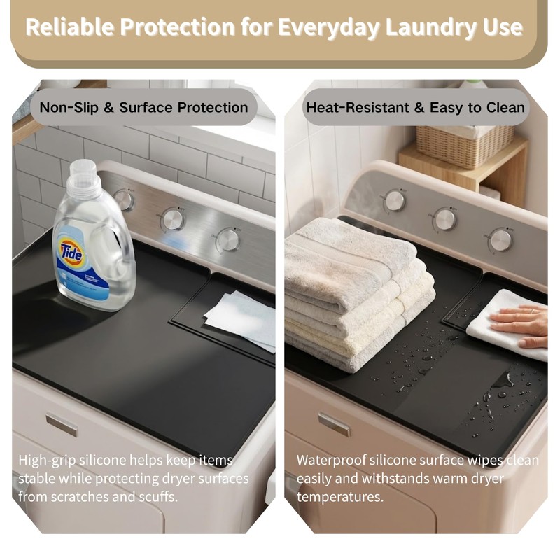 Nyoria Dryer Top Protector Mat with Lint Trap Hole Cut