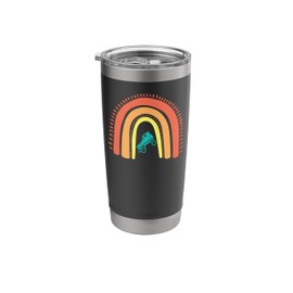 Cool Roller Skating Skate Girl Rainbow Stainless Steel Insulated Tumbler