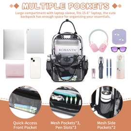 MOONBABY Clear Backpack for School Kids Clear Bookbag Heavy Duty PVC Transparent Backpack for Boys Girls Stadium Approved See Through Back Pack for Kindergarten Primary School, Checkered