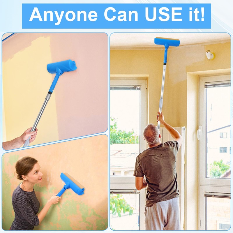 Ceiling Paint Roller No Drip Kit – 111-Inch Extension Pole
