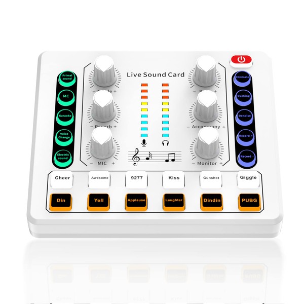 Live Sound Card, Audio Mixer Board for PC Computer Phone,