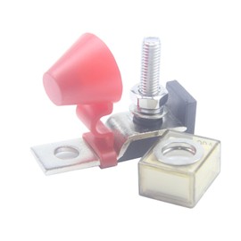 RKURCK 58V DC Max MRBF Terminal Block Fuse Holder 40A,Mrbf Battery Terminal with Single Stud 5/16"(M8) Compact Rated Battery Fuse for Boat Truck RV Construction Vehicles