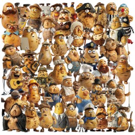 50PCS Funny Potato Meme Stickers Pack – Waterproof Clear Cute 3D Cartoon Potato Man Occupation Stickers for Scrapbooking, Laptops, Water Bottles, Journals, Crafts Supplies
