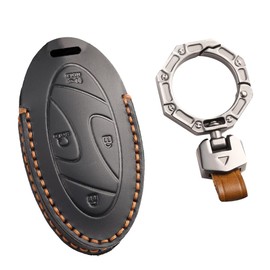 HIBEYO 7 Button Key Fob Cover Hyundai Ionic 6 Grandeur GN7 Kona Ev 2023 Accessories Smart Key Case for Hyundai 2023 7 Button Key Cover Protector-7 Button Black