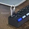 7-Port USB 2.0 Hub High Speed ON/Off Sharing Switch for